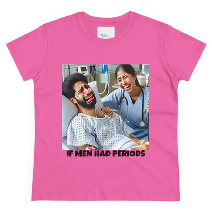 If Men Had Periods T-Shirt | Custom Cotton Slim Fit Tee for Women | Trendy Personalized Short Sleeve Shirt