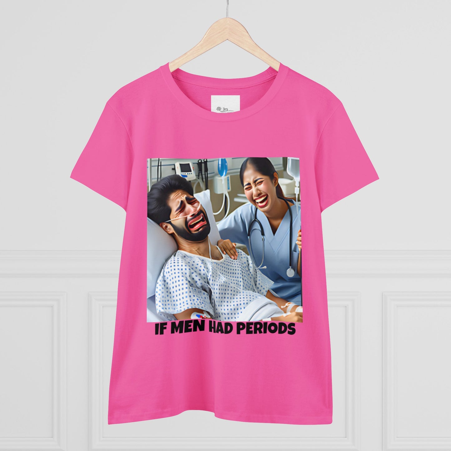 If Men Had Periods T-Shirt | Custom Cotton Slim Fit Tee for Women | Trendy Personalized Short Sleeve Shirt