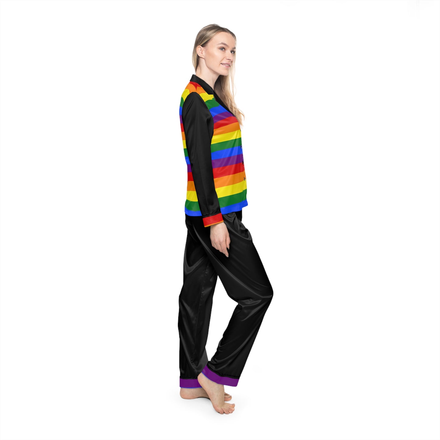 Women's Satin Pajama Set – Luxury Silky LGBTQ Sleepwear, Elegant Nightwear, Gift for Her