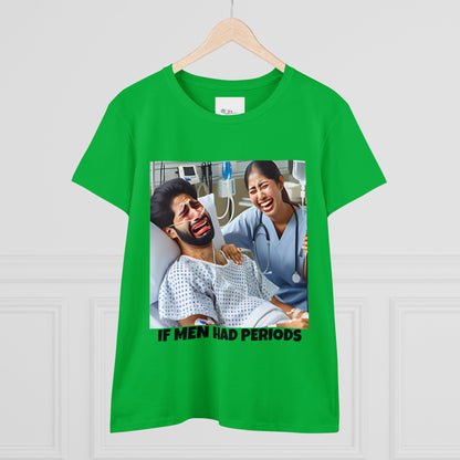 If Men Had Periods T-Shirt | Custom Cotton Slim Fit Tee for Women | Trendy Personalized Short Sleeve Shirt