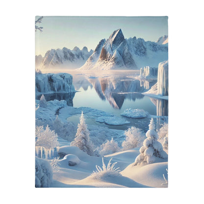 Winter Wonderland Velveteen Plush Blanket | Cozy Lap Quilt & Soft Bedding | Winter Home Decor | Gift for Nature Lovers
