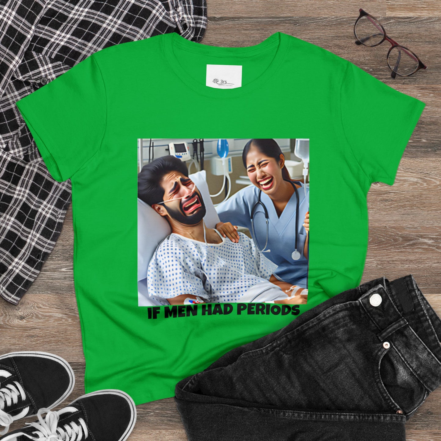 If Men Had Periods T-Shirt | Custom Cotton Slim Fit Tee for Women | Trendy Personalized Short Sleeve Shirt