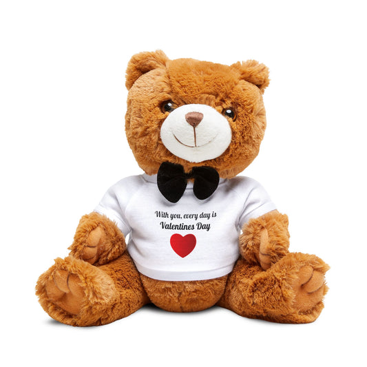 Personalized Valentine’s Day Teddy Bear with Custom T-Shirt – Perfect Gift for Loved Ones