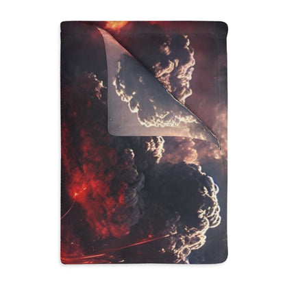 Volcano Velveteen Plush Blanket | Cozy Lap Quilt & Soft Bedding | Winter Home Decor | Gift for Nature Lovers