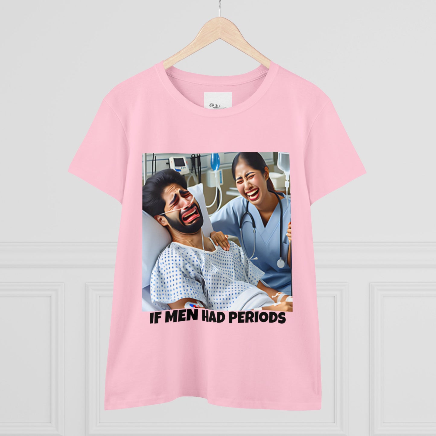 If Men Had Periods T-Shirt | Custom Cotton Slim Fit Tee for Women | Trendy Personalized Short Sleeve Shirt