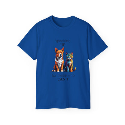 Animal Rescue Tee | Speak Up for Animal Rights | Save & Protect Animals Tee |