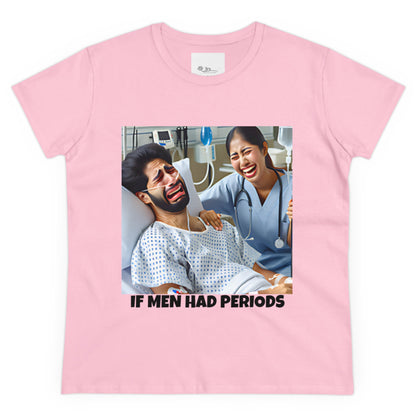 If Men Had Periods T-Shirt | Custom Cotton Slim Fit Tee for Women | Trendy Personalized Short Sleeve Shirt