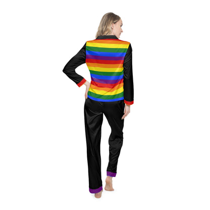 Women's Satin Pajama Set – Luxury Silky LGBTQ Sleepwear, Elegant Nightwear, Gift for Her