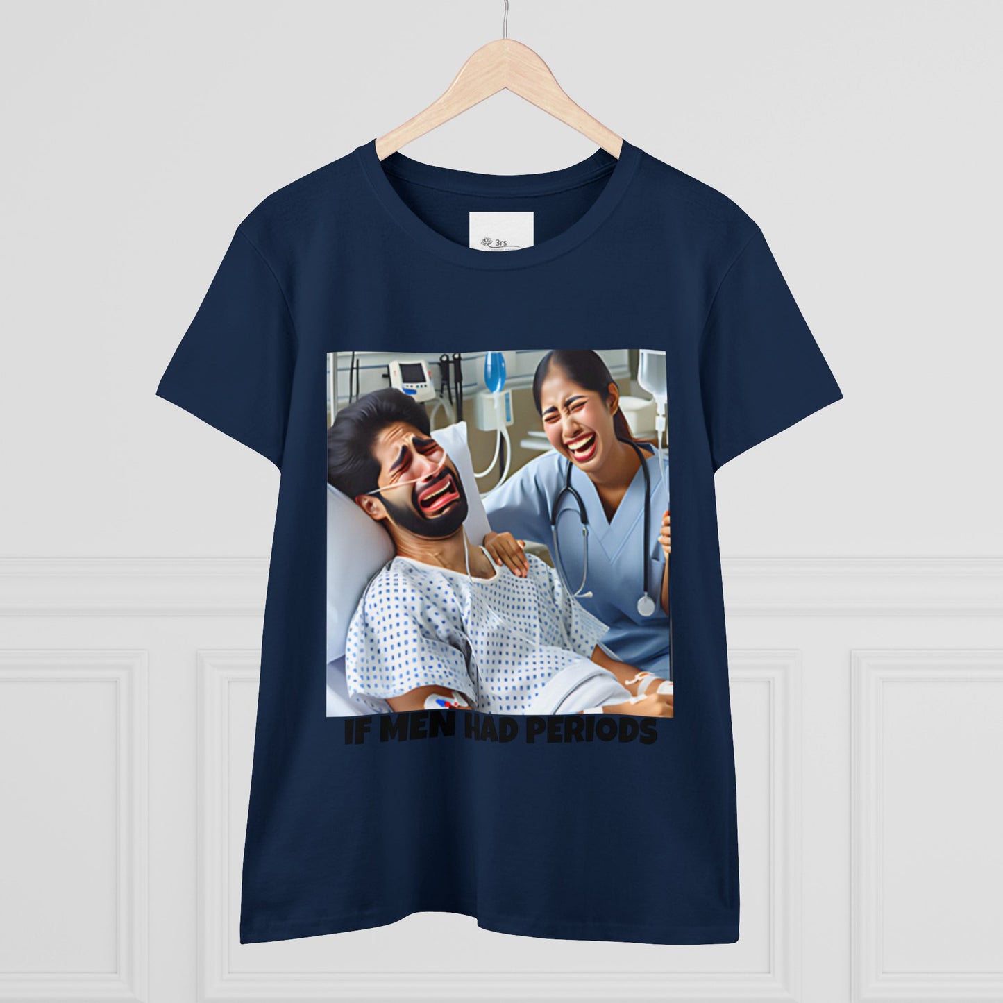 If Men Had Periods T-Shirt | Custom Cotton Slim Fit Tee for Women | Trendy Personalized Short Sleeve Shirt