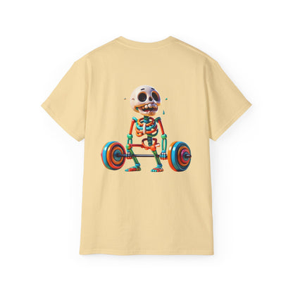 Funny Skeleton Workout Tee | Humor Gift for Gym Lovers, Fitness Apparel, Gym Shirt, Halloween Costume, Skeleton T-Shirt