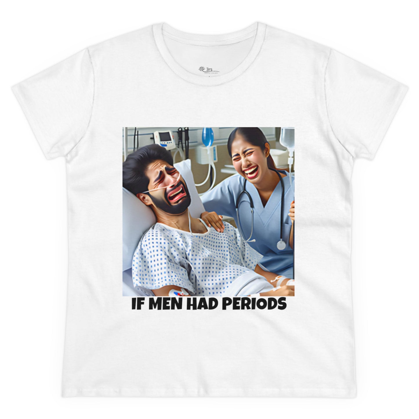 If Men Had Periods T-Shirt | Custom Cotton Slim Fit Tee for Women | Trendy Personalized Short Sleeve Shirt