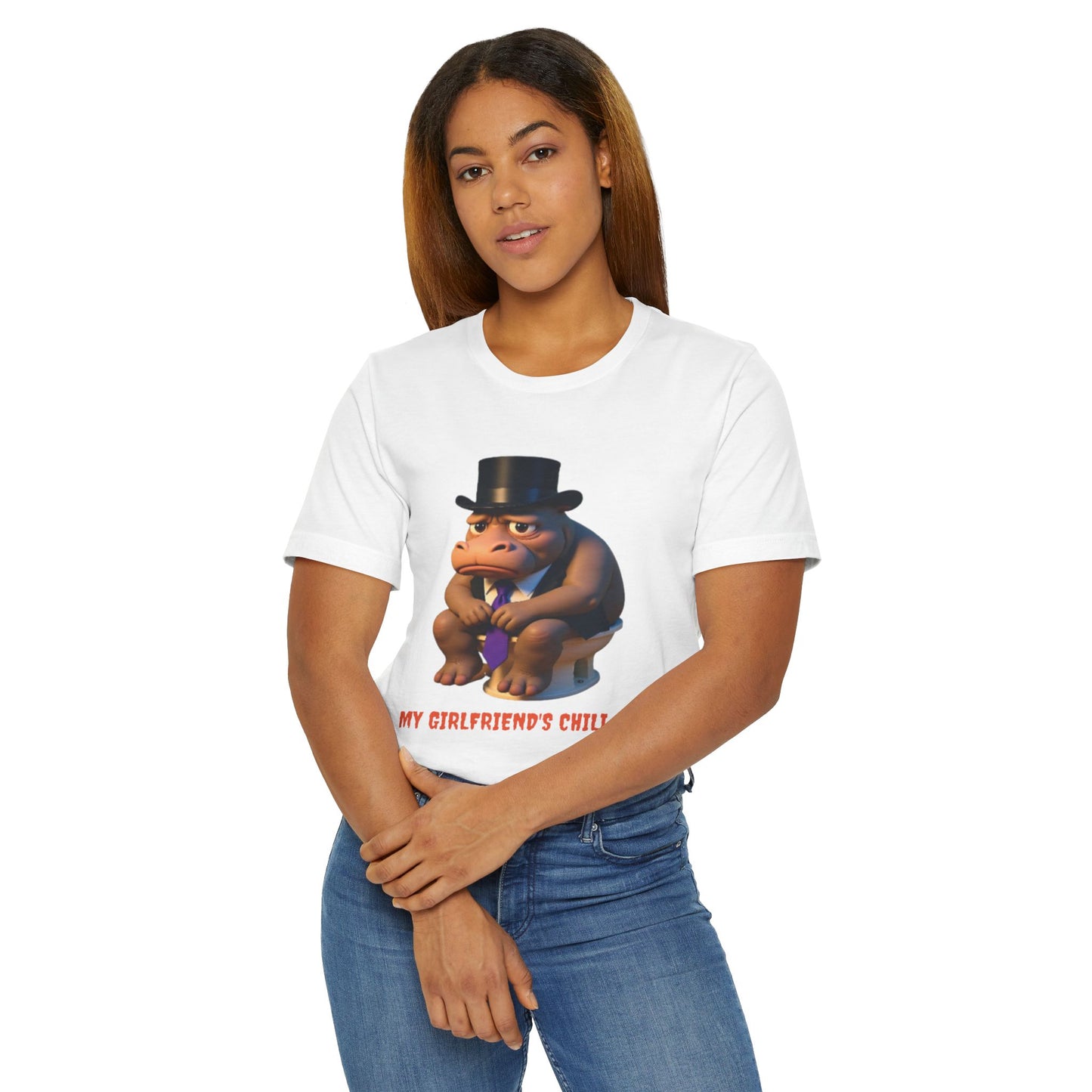 Funny Unisex Jersey T-Shirt: My Girlfriend's Chili Shirt, Humor Tee, Gift for Friends, Birthday Present, Casual Wear