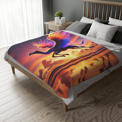 Flying Camel Velveteen Plush Blanket | Cozy Lap Quilt & Soft Bedding | Winter Home Decor | Gift for Nature Lovers