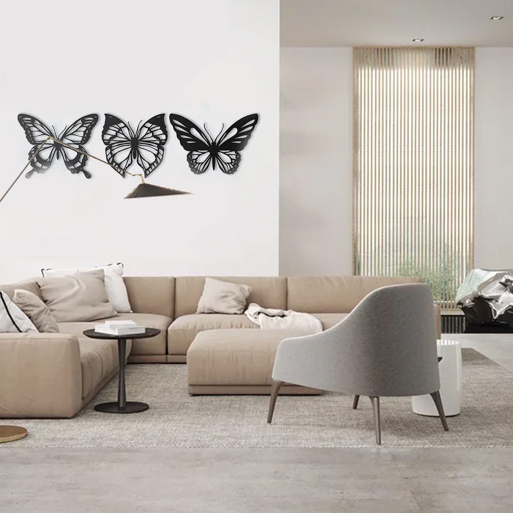 Modern Butterfly Metal Wall Art | Minimalist Home Decor for Living Room & Bedroom | Housewarming Gift