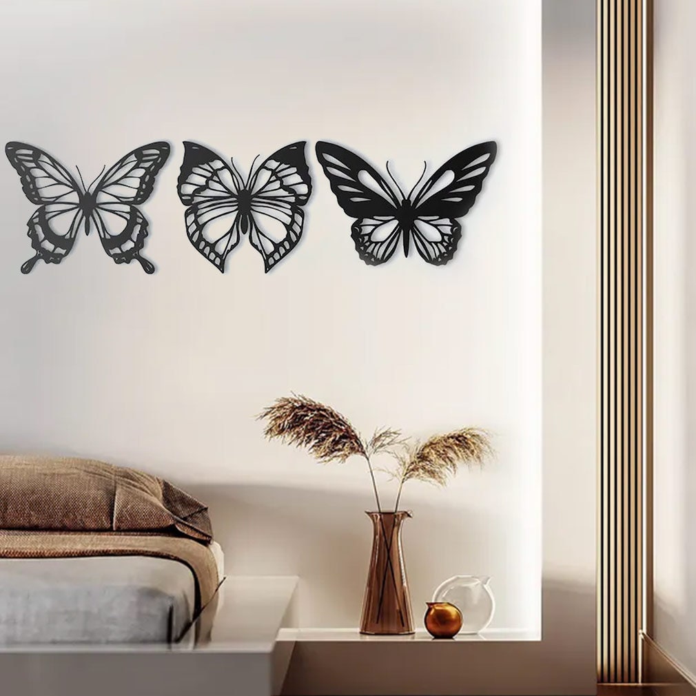 Modern Butterfly Metal Wall Art | Minimalist Home Decor for Living Room & Bedroom | Housewarming Gift