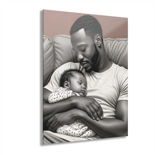 Father and Baby Acrylic Print, Acrylic Wall Art, Wall Decoration, Family Wall Decor