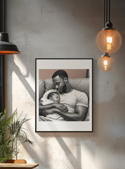 Father and Baby Acrylic Print, Acrylic Wall Art, Wall Decoration, Family Wall Decor
