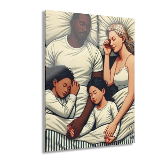 Interracial Family Acrylic Print | Inclusive Family Wall Art | Modern Family Photo Print | Heartwarming Home Decor