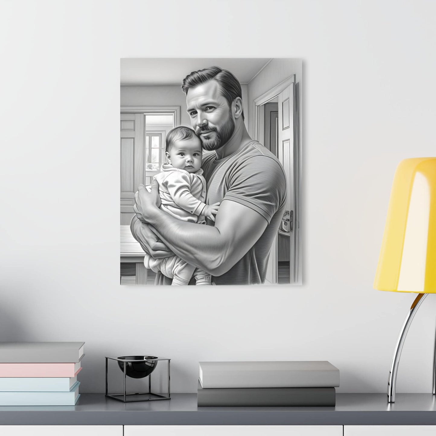 Father and Daughter Acrylic Print | Sentimental Family Wall Art | Parent and Child Decor | Heartwarming Gift for Dad