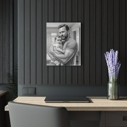 Father and Daughter Acrylic Print | Sentimental Family Wall Art | Parent and Child Decor | Heartwarming Gift for Dad