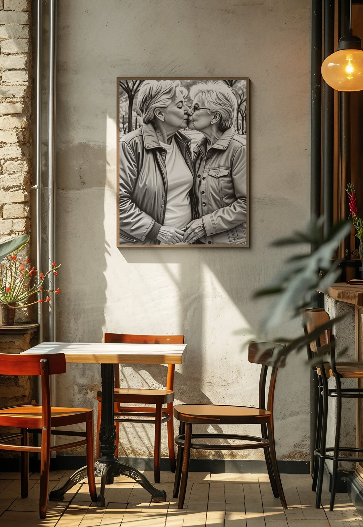 Celebrate Love: Acrylic Print of Life-long partners | Lesbian Acrylic Wall Art | Lovers Portraits | Couples Art | LGBTQ+ Wall Decor |