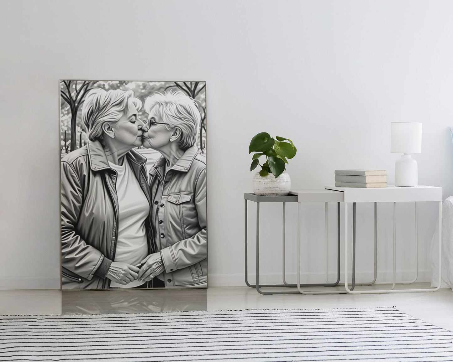 Celebrate Love: Acrylic Print of Life-long partners | Lesbian Acrylic Wall Art | Lovers Portraits | Couples Art | LGBTQ+ Wall Decor |