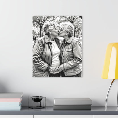 Celebrate Love: Acrylic Print of Life-long partners | Lesbian Acrylic Wall Art | Lovers Portraits | Couples Art | LGBTQ+ Wall Decor |