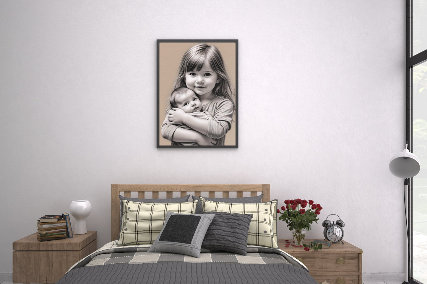 Big Sister and Baby Sister Acrylic Print | Family Wall Art | Sisterhood Decor | Sentimental Artwork for Kids’ Room | Gift for Sisters