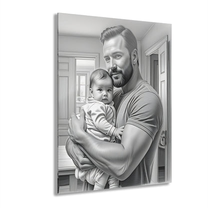 Father and Daughter Acrylic Print | Sentimental Family Wall Art | Parent and Child Decor | Heartwarming Gift for Dad