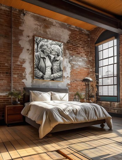 Celebrate Love: Acrylic Print of Life-long partners | Lesbian Acrylic Wall Art | Lovers Portraits | Couples Art | LGBTQ+ Wall Decor |