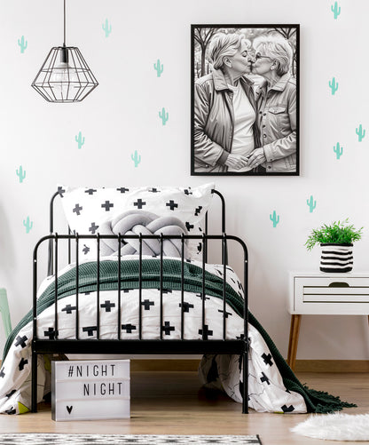 Celebrate Love: Acrylic Print of Life-long partners | Lesbian Acrylic Wall Art | Lovers Portraits | Couples Art | LGBTQ+ Wall Decor |