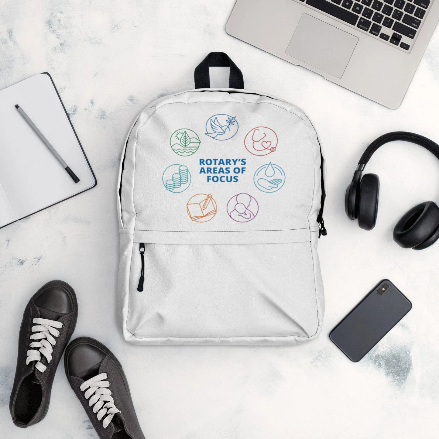 Rotary Club Backpack | Custom Unisex Backpack for Travel, School, and Sports | Personalized Rotary Club Merchandise