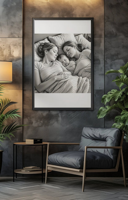 Celebrate Love: Acrylic Print of Life-long partners | Lesbian Acrylic Wall Art | Lovers Portraits | Couples Art | LGBTQ+ Wall Decor |
