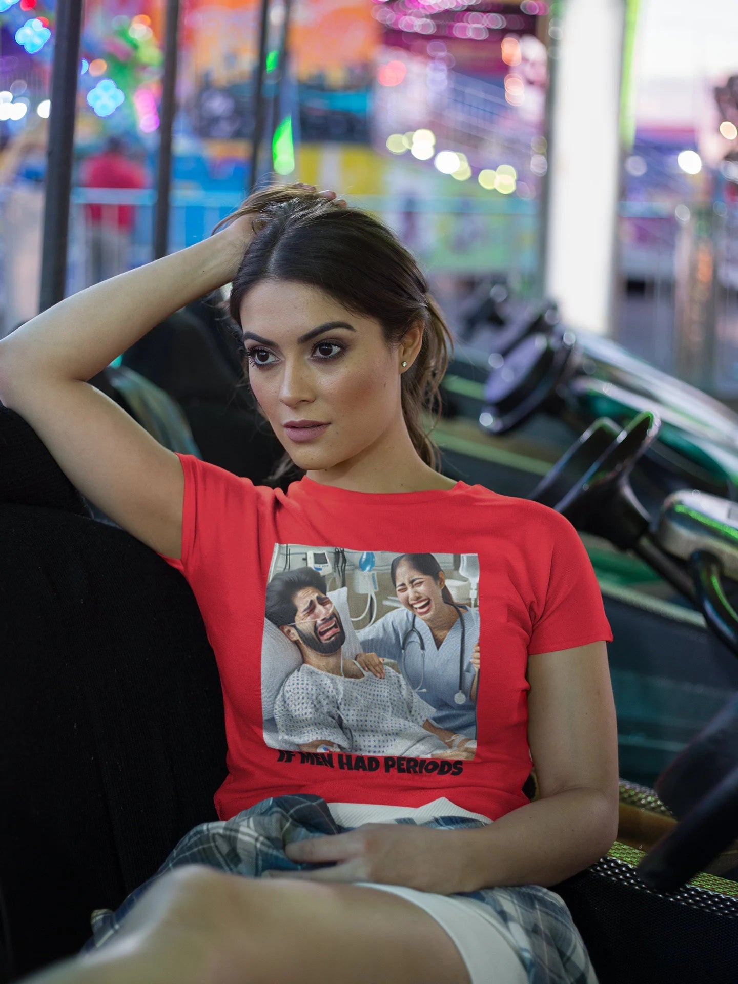 If Men Had Periods T-Shirt | Custom Cotton Slim Fit Tee for Women | Trendy Personalized Short Sleeve Shirt