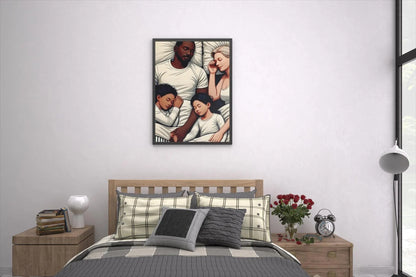 Interracial Family Acrylic Print | Inclusive Family Wall Art | Modern Family Photo Print | Heartwarming Home Decor