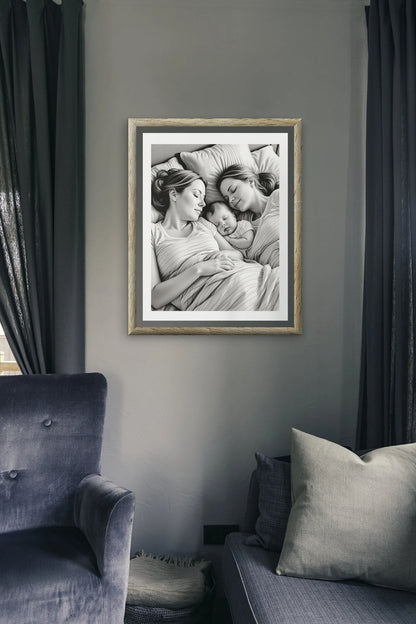 Celebrate Love: Acrylic Print of Life-long partners | Lesbian Acrylic Wall Art | Lovers Portraits | Couples Art | LGBTQ+ Wall Decor |