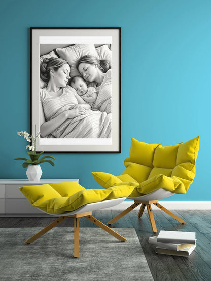 Celebrate Love: Acrylic Print of Life-long partners | Lesbian Acrylic Wall Art | Lovers Portraits | Couples Art | LGBTQ+ Wall Decor |