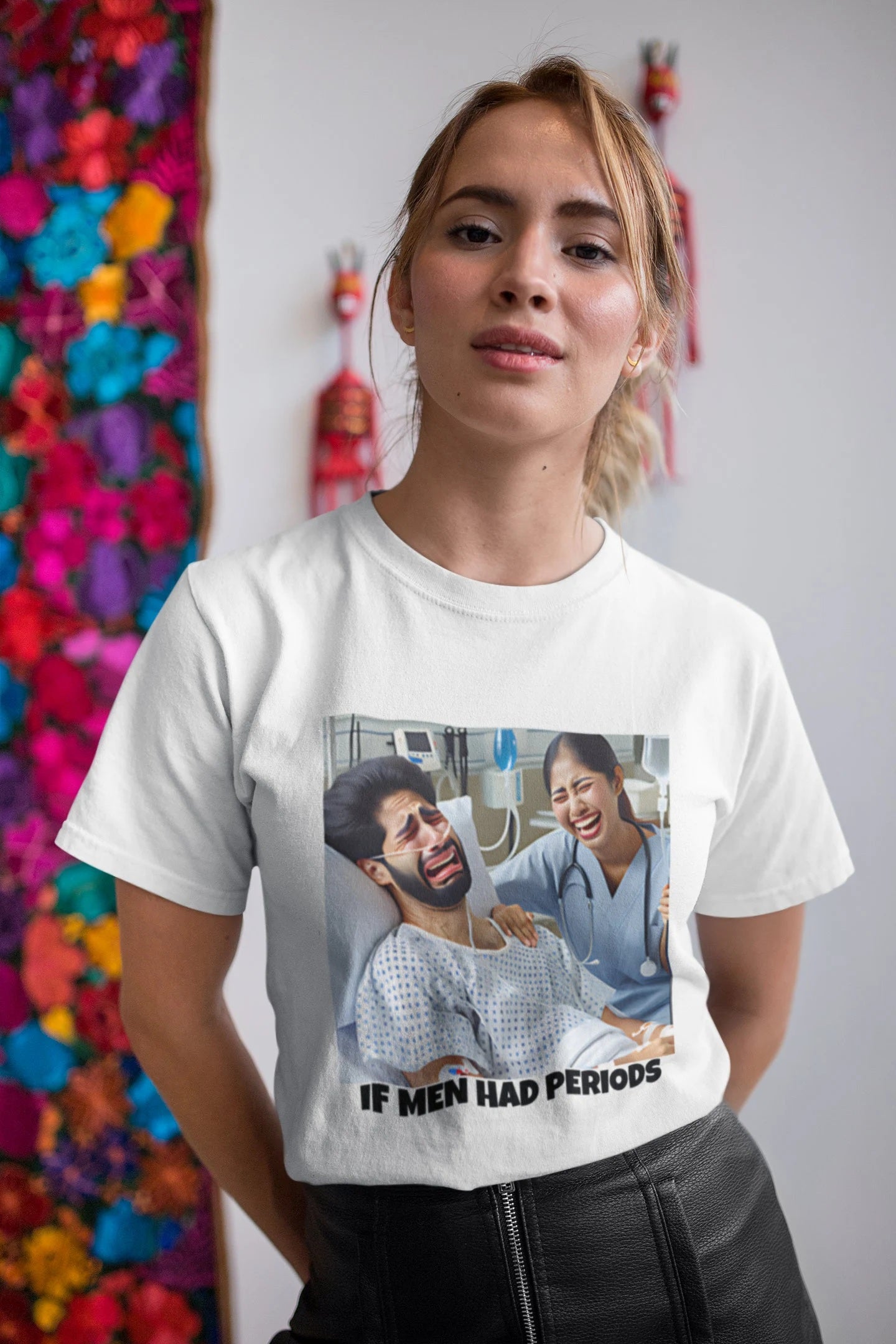 If Men Had Periods T-Shirt | Custom Cotton Slim Fit Tee for Women | Trendy Personalized Short Sleeve Shirt