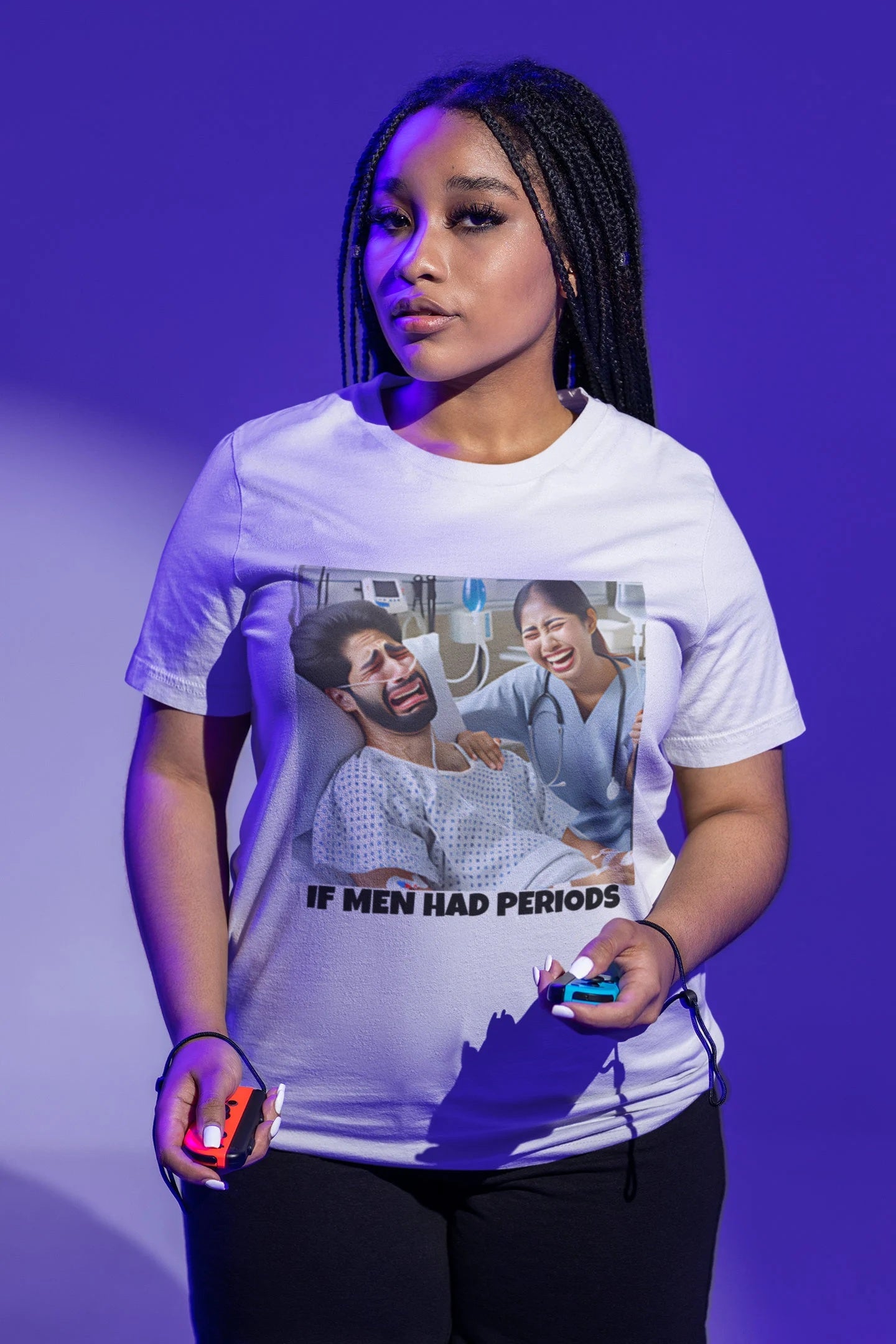 If Men Had Periods T-Shirt | Custom Cotton Slim Fit Tee for Women | Trendy Personalized Short Sleeve Shirt