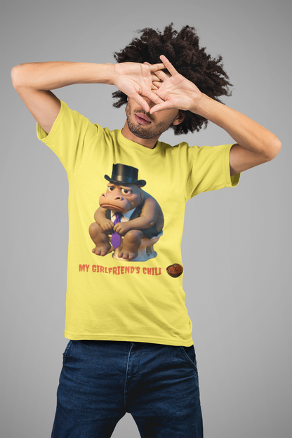 Funny Unisex Jersey T-Shirt: My Girlfriend's Chili Shirt, Humor Tee, Gift for Friends, Birthday Present, Casual Wear