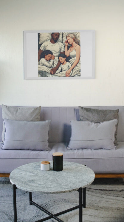 Interracial Family Acrylic Print | Inclusive Family Wall Art | Modern Family Photo Print | Heartwarming Home Decor