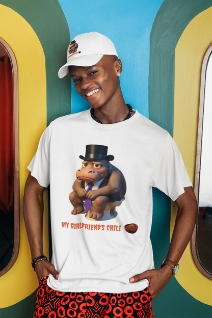 Funny Unisex Jersey T-Shirt: My Girlfriend's Chili Shirt, Humor Tee, Gift for Friends, Birthday Present, Casual Wear